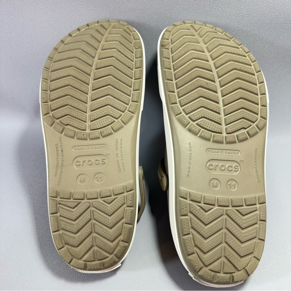 CROCS Crocband II Light Olive Green Slip-On Clogs with White Soles - Picture 8 of 11